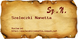 Szeleczki Nanetta névjegykártya